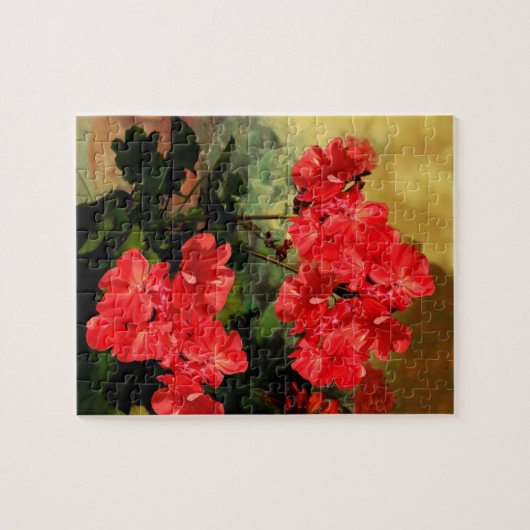 Antiek stijl Rood-geraniumvloerschalen Legpuzzel (Horizontaal)