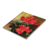 Antiek stijl Rood-geraniumvloerschalen Tegeltje (Zijkant)