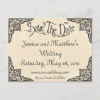Antiek stijl Save the Date Briefkaart