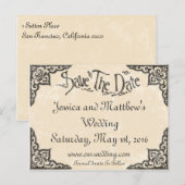 Antiek stijl Save the Date Briefkaart (Voorkant / Achterkant)