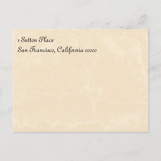 Antiek stijl Save the Date Briefkaart (Achterkant)