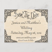 Antiek stijl Save the Date Briefkaart (Voorkant)