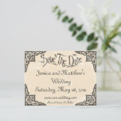 Antiek stijl Save the Date Briefkaart (Staand voorkant)