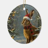 Antiek stijl Woodland Hare Christmas Ornament (Links)