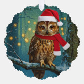 Antiek stijl Woodland Owl Christmas Ornament (Voorkant)