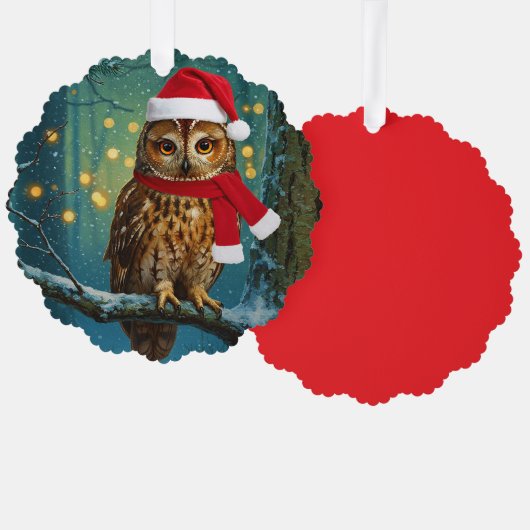 Antiek stijl Woodland Owl Christmas Ornament (Voorkant / Achterkant)