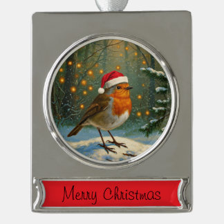Antiek stijl Woodland Robin kerstversiering Verzilverd Banner Ornament