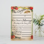 Antiek stijlhuwelijksattest (Staand voorkant)