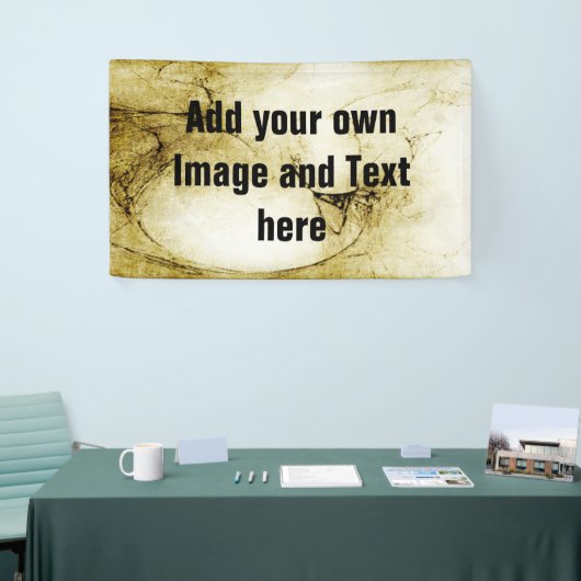 Antiek stijlpatroon met zwendelaar + uw ideeën spandoek (Beurs)