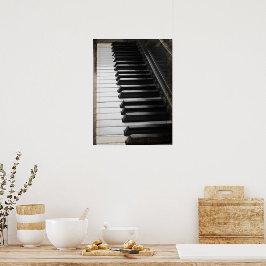 Antiek stijlpiano poster (Keuken)
