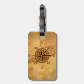 Antiek Stijlvol Roos Bagagelabel (Achterkant verticaal)