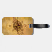 Antiek Stijlvol Roos Bagagelabel (Achterkant horizontaal)