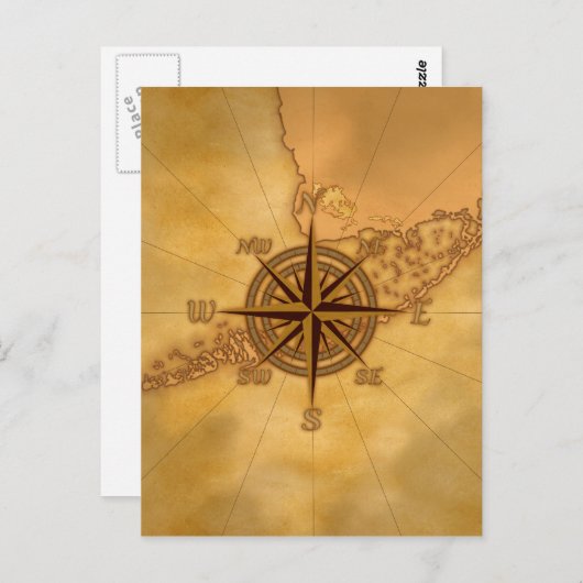 Antiek Stijlvol Roos Briefkaart (Voorkant / Achterkant)