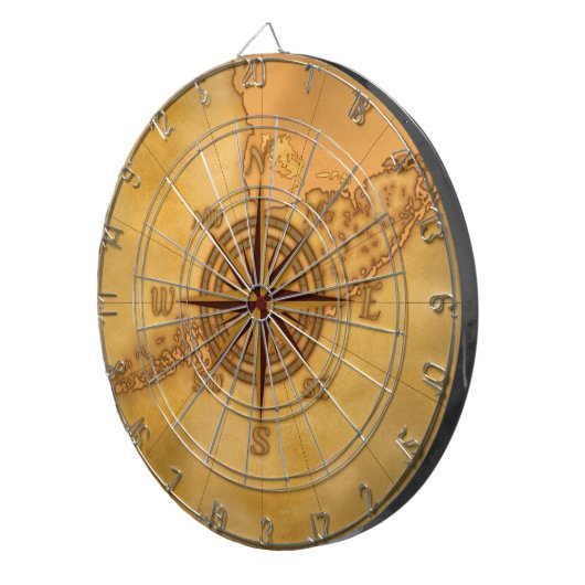 Antiek Stijlvol Roos Dartbord (Voorkant Rechts)