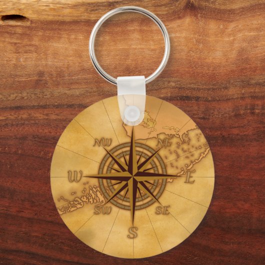 Antiek Stijlvol Roos Sleutelhanger (Voorkant)