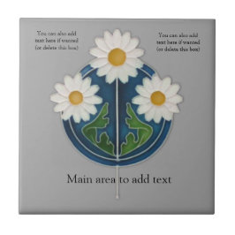 Antiek stilgezette Art Nouveau Daisies herstellen Tegeltje