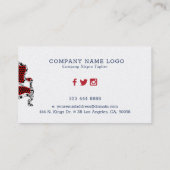 Antiek stoel zwart wit en rood visitekaartje (Achterkant)