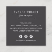 Antiek stoelplein Visitekaartje | Koolstof (Achterkant)