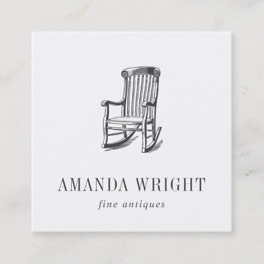 Antiek stoelplein Visitekaartje | Koolstof (Voorkant)