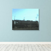 Antiek stoomtrein canvas afdruk (Insitu (Houten vloer))