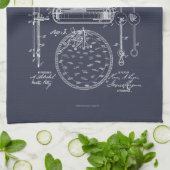 Antiek stopwatch, 1889 Patenttekening Theedoek (Gevouwen)