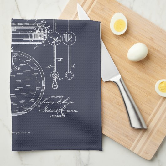 Antiek stopwatch, 1889 Patenttekening Theedoek (Quarter Fold)