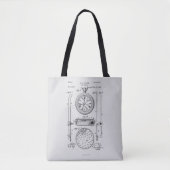 Antiek stopwatch, 1889 Patenttekening Tote Bag (Voorkant)