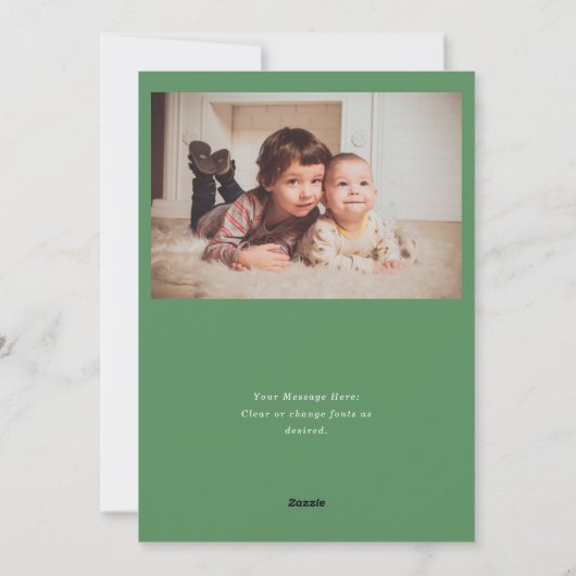 Antiek Storefront Illustration Green Feestdagenkaart (Achterkant)