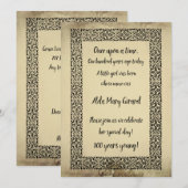 Antiek Storybook Page Centenarian 100th Birthday (Voorkant / Achterkant)