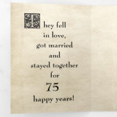 Antiek Storybook Style Foto 75e Jubileum Drieluik Uitnodiging (Binnenzijde eerst)