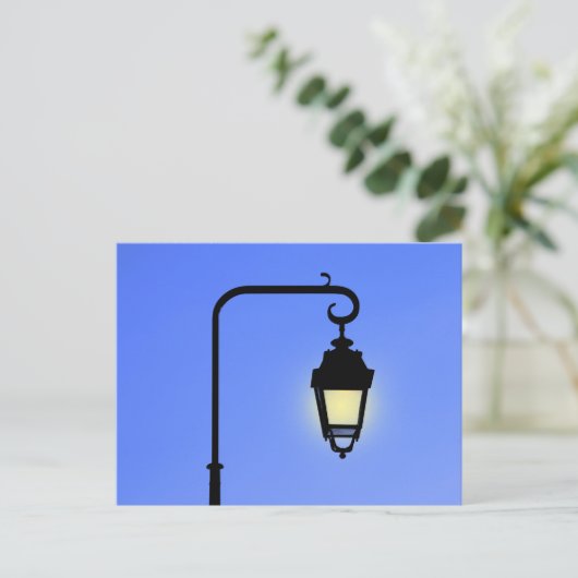 Antiek straatlamp briefkaart (Staand voorkant)