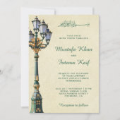 Antiek straatlamp islamitische moslim bruiloft Kaart (Voorkant)