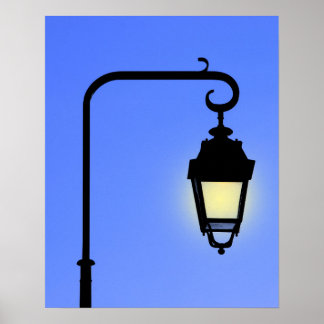 Antiek straatlamp poster