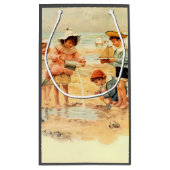  Antiek Strand Jongen Meisje Kinderen Fine Art Klein Cadeauzakje (Achterkant)