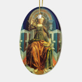 ANTIEK STREEFCIJFERS 14 / TEMPERANTIE KERAMISCH ORNAMENT (Links)