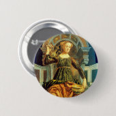 ANTIEK STREEFCIJFERS 14 / TEMPERANTIE RONDE BUTTON 5,7 CM (Voorkant /achterkant)