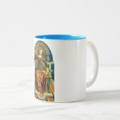 ANTIEK STREEFCIJFERS 14 / TEMPERANTIE TWEEKLEURIGE KOFFIEMOK (Voorkant rechts)