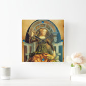 ANTIEK STREEFCIJFERS 14 / TEMPERANTIE VIERKANTE KLOK (Huis)