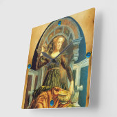 ANTIEK STREEFCIJFERS 14 / TEMPERANTIE VIERKANTE KLOK (Hoek)