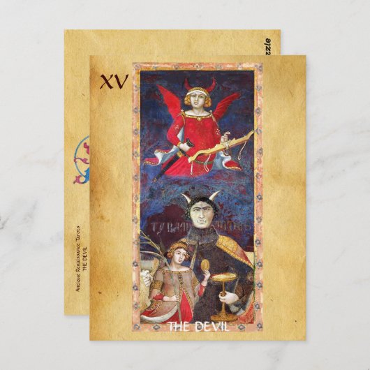 ANTIEK STREEFCIJFERS 15 / DEVIL BRIEFKAART (Voorkant / Achterkant)