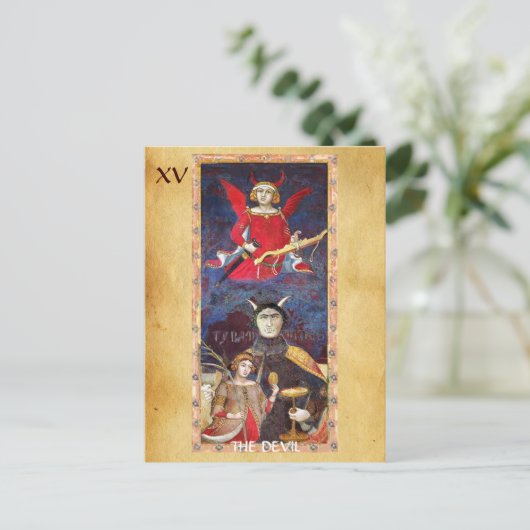 ANTIEK STREEFCIJFERS 15 / DEVIL BRIEFKAART (Staand voorkant)