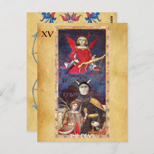 ANTIEK STREEFCIJFERS 15 / DEVIL BRIEFKAART (Voorkant / Achterkant)