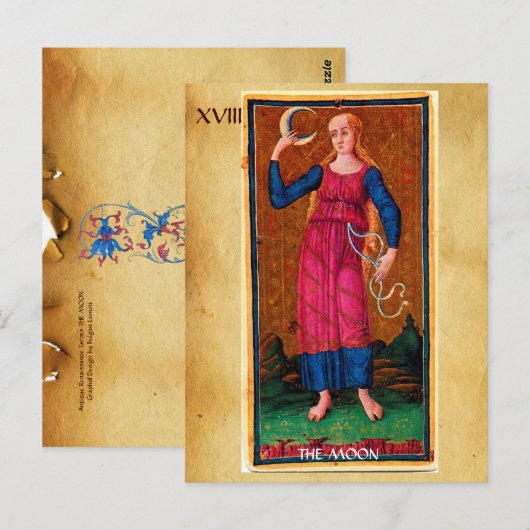 ANTIEK STREEFCIJFERS 18 / HET MOON BRIEFKAART (Voorkant / Achterkant)