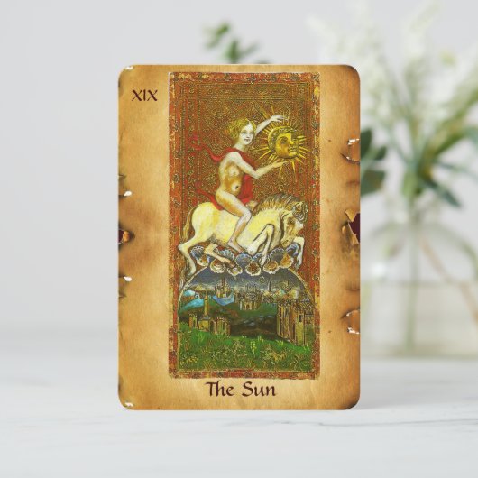 ANTIEK STREEFCIJFERS 19 / DE ZON AANKONDIGING (Staand voorkant)