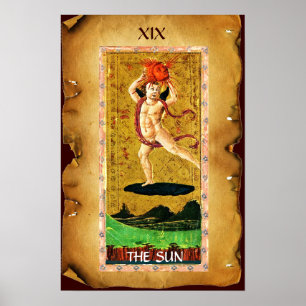 ANTIEK STREEFCIJFERS 19 / DE ZON POSTER