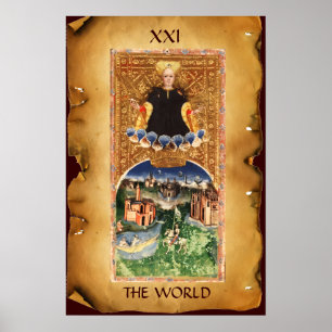 ANTIEK STREEFCIJFERS 21 / DE WERELD POSTER