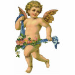 /Antiek Strijdende Angel Cherub Ornament Fotobeeldje Ornament<br><div class="desc">De charmante engel op deze versiering werd gescand uit een antiek Duits papierschroot. De engel is gesneden uit een stevige 3/16-inch dikke acryl, dus zal hij jaren van kerstboomklimkatten, staarten van honden en baby's overleven die willen spelen met de kleurrijke sierplant. Het siervoorwerp komt met een aantrekkelijk rood lint dat...</div>
