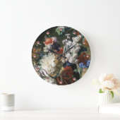 ANTIEK STROOMAFLORAAL, PINK RED ANEMONES WHITE FLO GROTE KLOK (Huis)