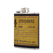 Antiek Strychnine Vergiftigingslabel Heupfles (Links)