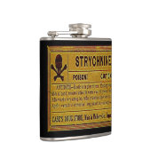 Antiek Strychnine Vergiftigingslabel Heupfles (Rechts)